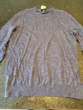 Men's H&M Lightweight Crewneck Sweater - Dark Blue
